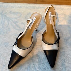 Tony Bianco Black and White Slingback Heels - Never Worn